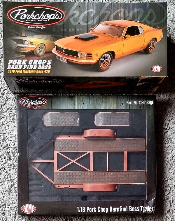 1970 ford mustang boss 429 with car trailer with removable ramps *barn find boss*, weathered grabber orange