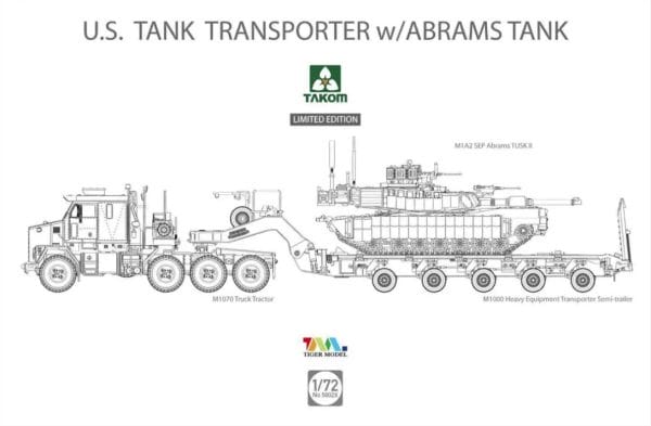 US M1070 et M1000 TANK 70 TON TRANSPORTER with M1A2 ABRAMS