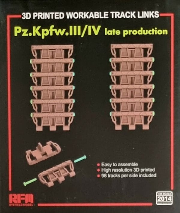 Workable track links for Pz. Kpfw. III /IV late production (3D printed)