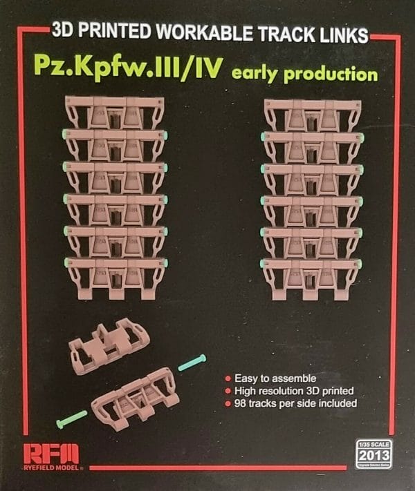 Workable track links for Pz. Kpfw. III /IV early production (3D printed)