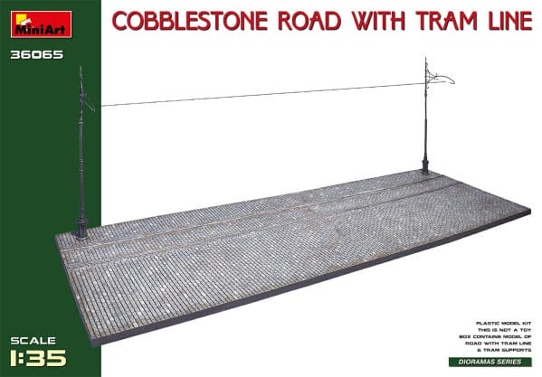 Cobblestone Road w/Tram Line (Injection Mold)