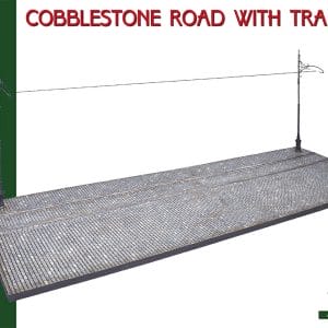 Cobblestone Road w/Tram Line (Injection Mold)