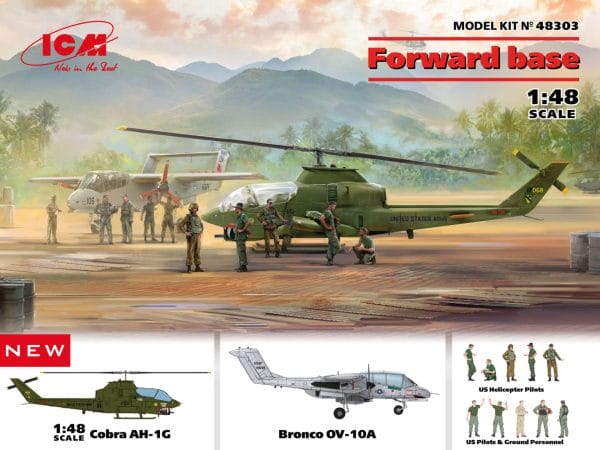 ICM	48303	Forward base Cobra AH-1G+Bronco OV-10A w.US Pilots&Ground Person a. HelicoPilots
